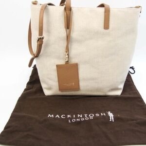 New Macintosh leather and canvas tote shoulder hand bag